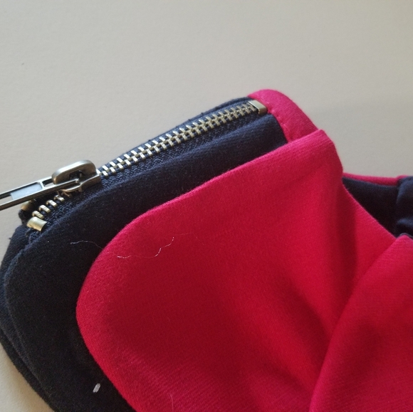 Red dress zipper shoulder size 6 black gold crew - Picture 4 of 5